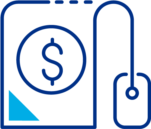 money and computer mouse icon