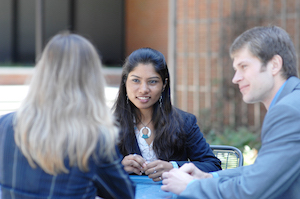 students around a table
